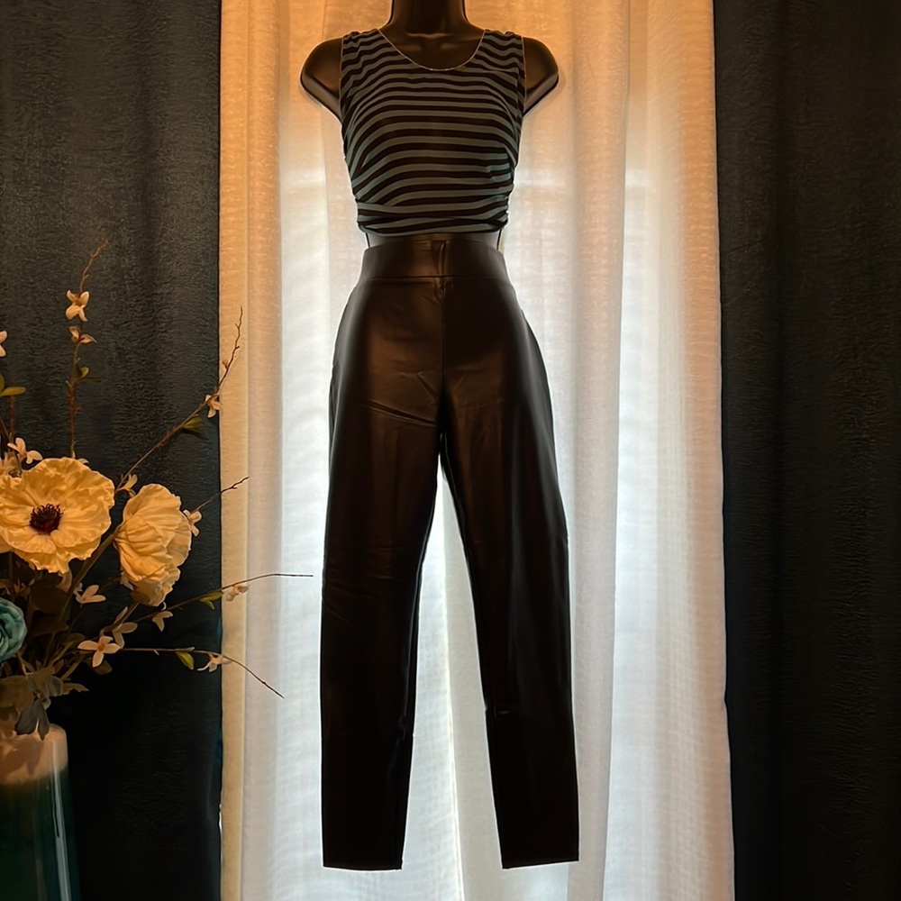 Loft Black Leather (faux) Pants